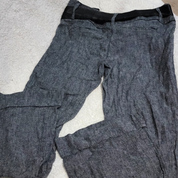 Maurices Linen Wide leg Dress pants. Dark grey, Satiny Belt. Size 5/6 NWOT - Picture 7 of 8